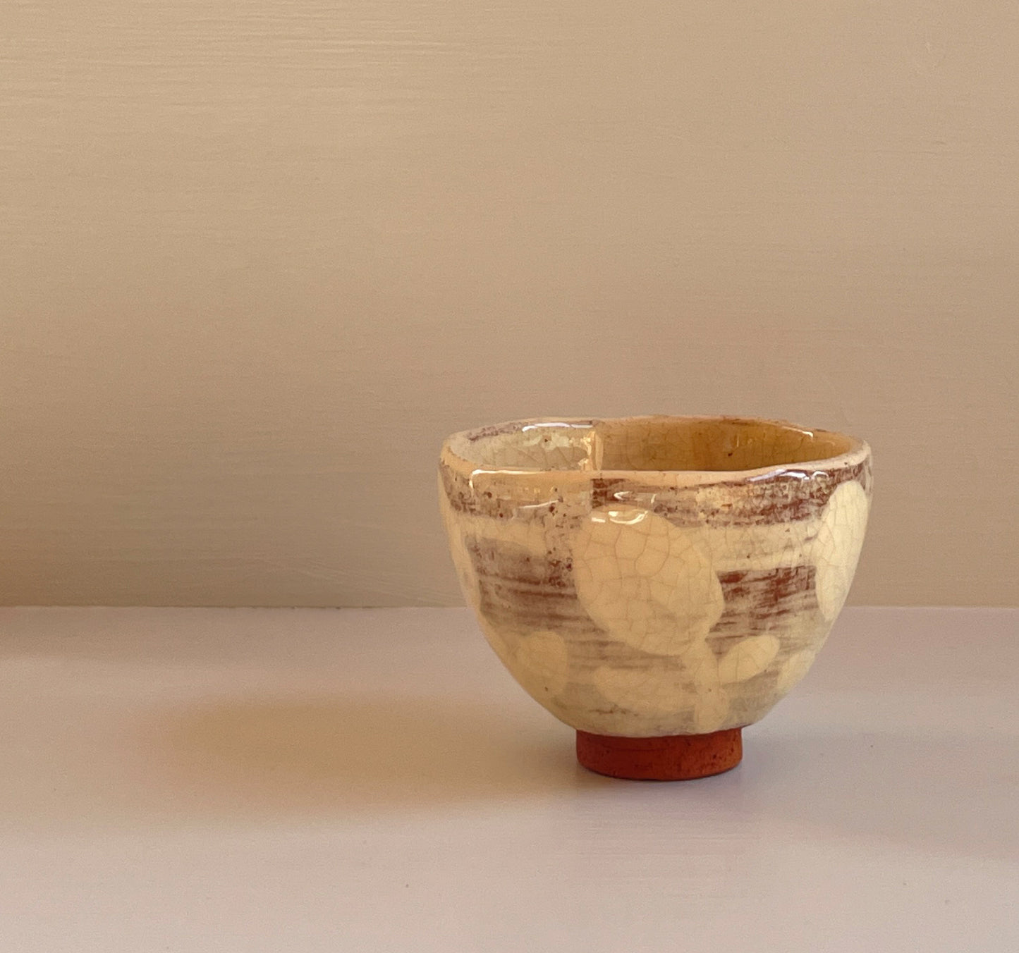 White slipware cloud small tea bowl